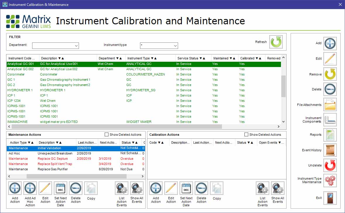 Instrument Calibration & Maintenance System